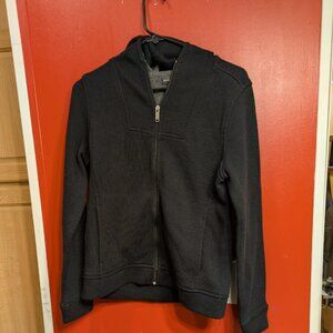 Banana Republic Unisex Medium Black Wool Blend Full Zip Hoodie